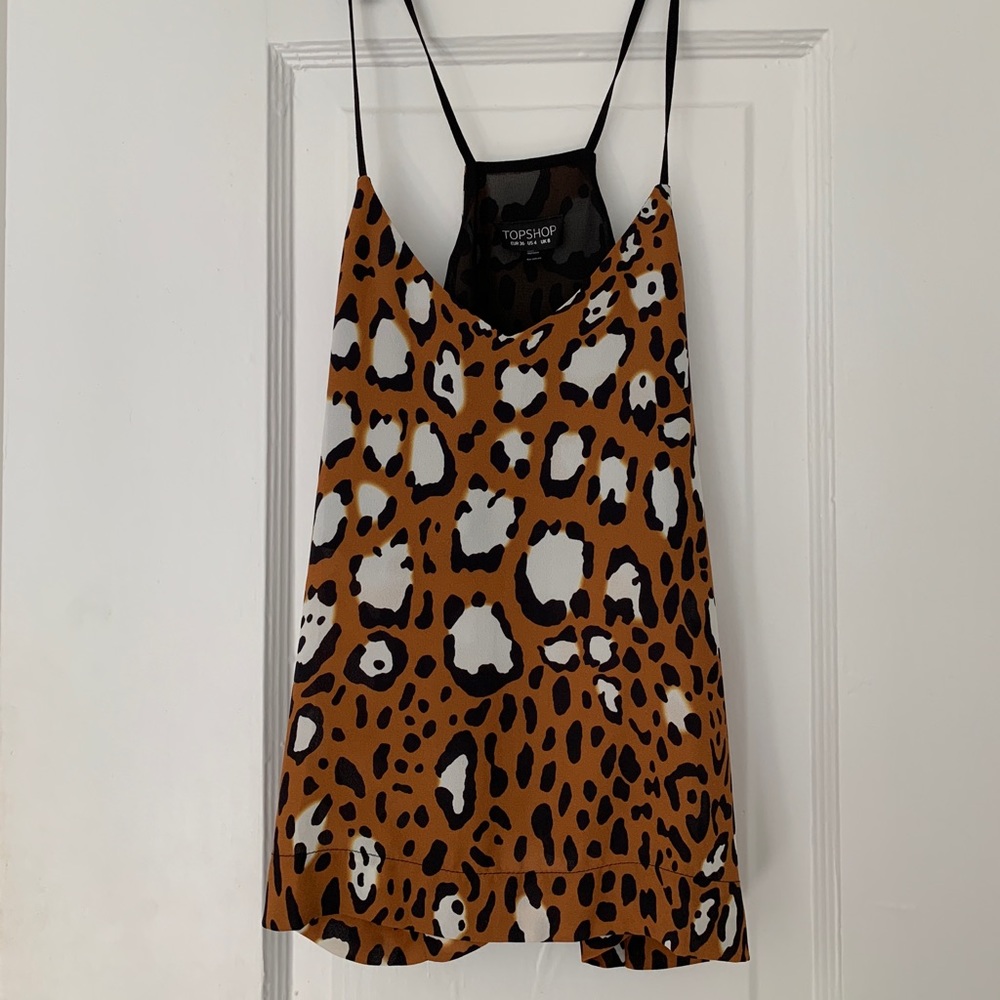 Topshop Leopard Print Tank US 4